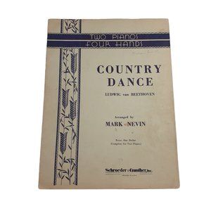 Vintage Sheet Music Country Dance For Two Pianos Beethoven Teacher Student Pract